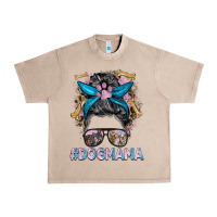 French Oak dog mama messy bun Urban Heavy Tee - BarkalooDesign