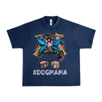 Navy dog mama messy bun Urban Heavy Tee - BarkalooDesign