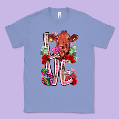 Love Cow Valentine Classic Tee Designed By Racoondesign