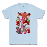 Dusty Blue love cow valentine Classic Tee - RacoonDesign