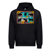 Black cow sunflower leopard Urban Hoodie - Artiststas