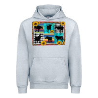 Heather Grey cow sunflower leopard Urban Hoodie - Artiststas
