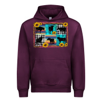 Mauve Wine cow sunflower leopard Urban Hoodie - Artiststas