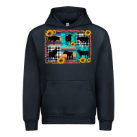 Navy cow sunflower leopard Urban Hoodie - Artiststas
