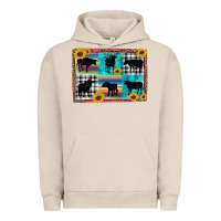 Pigment French Oak cow sunflower leopard Urban Hoodie - Artiststas