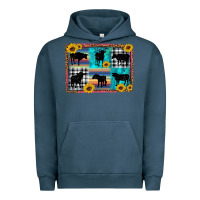 Pigment Midnight Navy cow sunflower leopard Urban Hoodie - Artiststas
