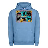 Pigment Pebble Blue cow sunflower leopard Urban Hoodie - Artiststas