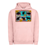 Pigment Salmon cow sunflower leopard Urban Hoodie - Artiststas