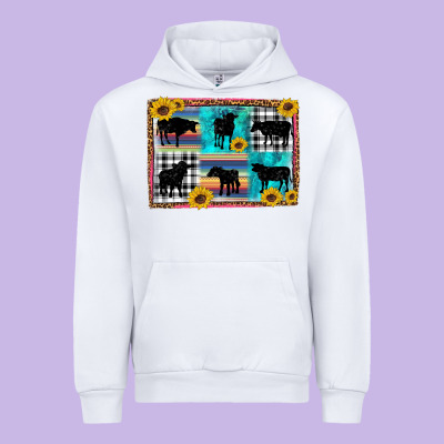 Cow Sunflower Leopard Urban Hoodie Designed By Artiststas