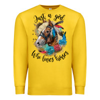 Lemon just a girl who loves horses haflinger Premium Sweatshirt - LillyAllenDesigns