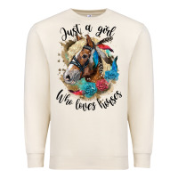 Sandshell just a girl who loves horses haflinger Premium Sweatshirt - LillyAllenDesigns