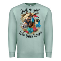 Seafoam just a girl who loves horses haflinger Premium Sweatshirt - LillyAllenDesigns