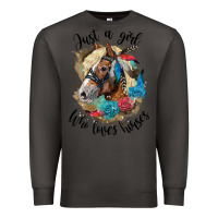 Smoke just a girl who loves horses haflinger Premium Sweatshirt - LillyAllenDesigns