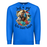 True Royal just a girl who loves horses haflinger Premium Sweatshirt - LillyAllenDesigns