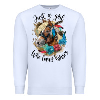 White just a girl who loves horses haflinger Premium Sweatshirt - LillyAllenDesigns