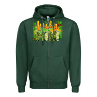 Sports Green lucky mini Zipper Hoodie - Artiststas
