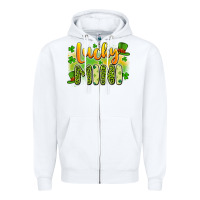 White lucky mini Zipper Hoodie - Artiststas