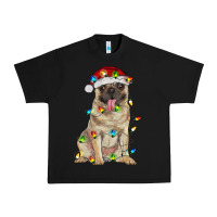 Black pug with christmas lights Urban Heavy Tee - RanaPortraitStore