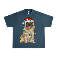 Pug With Christmas Lights Urban Heavy Tee | Teevron