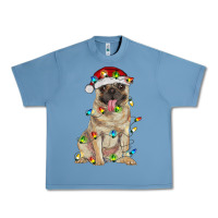 Pebble Blue pug with christmas lights Urban Heavy Tee - RanaPortraitStore
