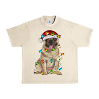 Sandshell pug with christmas lights Urban Heavy Tee - RanaPortraitStore