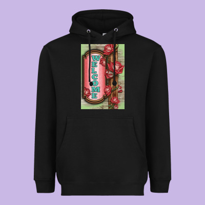 Western Red Roses Welcome Heavyweight Hoodie Designed By Lillyallendesigns