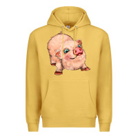 Antique Gold pig Premium Hoodie - MaliasSmallBusiness