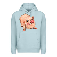 Blue Mist pig Premium Hoodie - MaliasSmallBusiness