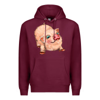 Burgundy pig Premium Hoodie - MaliasSmallBusiness