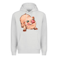 Dove Grey pig Premium Hoodie - MaliasSmallBusiness