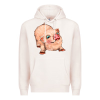 Pale Pink pig Premium Hoodie - MaliasSmallBusiness