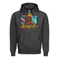 Charcoal Heather sun kissed Zipper Hoodie - AdoDesignShop