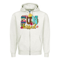 Oatmeal Heather sun kissed Zipper Hoodie - AdoDesignShop