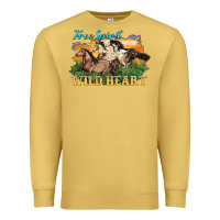 Antique Gold free spirit wild heart 3 horses Premium Sweatshirt - LillyAllenDesigns