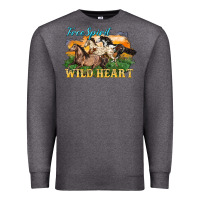 Charcoal Heather free spirit wild heart 3 horses Premium Sweatshirt - LillyAllenDesigns