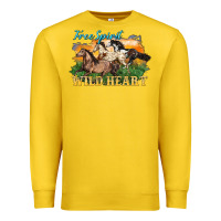 Lemon free spirit wild heart 3 horses Premium Sweatshirt - LillyAllenDesigns