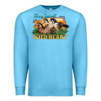 Ocean Blue free spirit wild heart 3 horses Premium Sweatshirt - LillyAllenDesigns