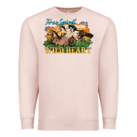 Pale Pink free spirit wild heart 3 horses Premium Sweatshirt - LillyAllenDesigns
