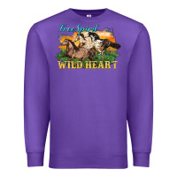 Purple free spirit wild heart 3 horses Premium Sweatshirt - LillyAllenDesigns