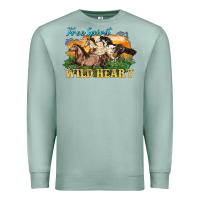 Seafoam free spirit wild heart 3 horses Premium Sweatshirt - LillyAllenDesigns