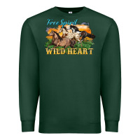 Sports Green free spirit wild heart 3 horses Premium Sweatshirt - LillyAllenDesigns