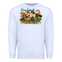 White free spirit wild heart 3 horses Premium Sweatshirt - LillyAllenDesigns