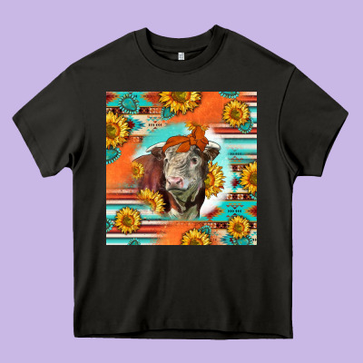 Hereford Bull Heavy Core Tee Designed By Lillyallendesigns