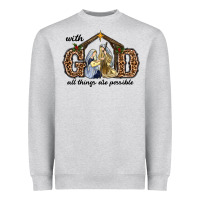 Heather Grey With God All Things Are Possible Heavyweight Sweatshirt - RanaPortraitStore