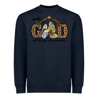 Navy With God All Things Are Possible Heavyweight Sweatshirt - RanaPortraitStore
