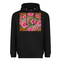 Black Western Pink Roses Heavyweight Hoodie - LillyAllenDesigns