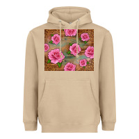 Mushroom Western Pink Roses Heavyweight Hoodie - LillyAllenDesigns