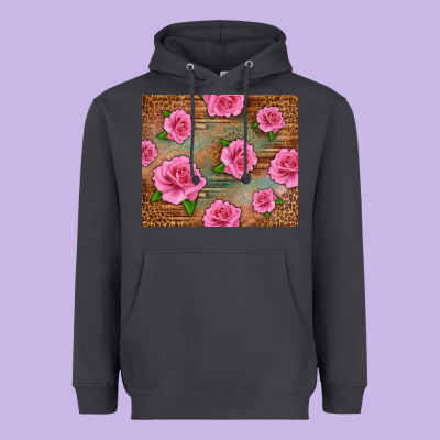 Western Pink Roses Heavyweight Hoodie Designed By Lillyallendesigns