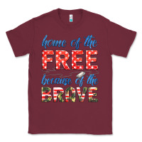 Burgundy home of the free because of the brave Classic Tee - HRA Design Shop