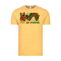 Vintage Mustard peace love juneteenth Vintage Tee - Zillion Design Studio